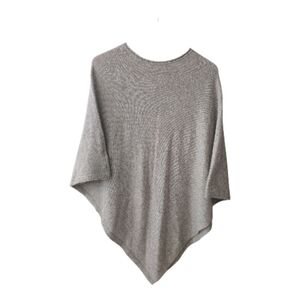 NWT Rachel Zoe Gray 100% 2-ply Cashmere Poncho Light Soft Warm OS